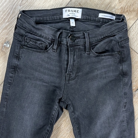 Frame Denim Black Le Skinny de Jeanne Jeans - Picture 2 of 11